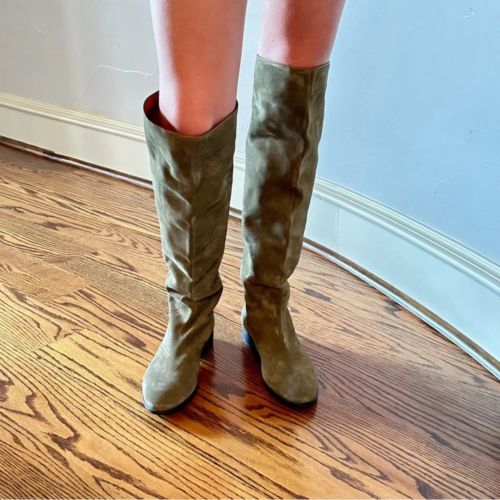 SANTONI Olive Green Knee-High Women's Boots🌸 - Picture 7 of 16